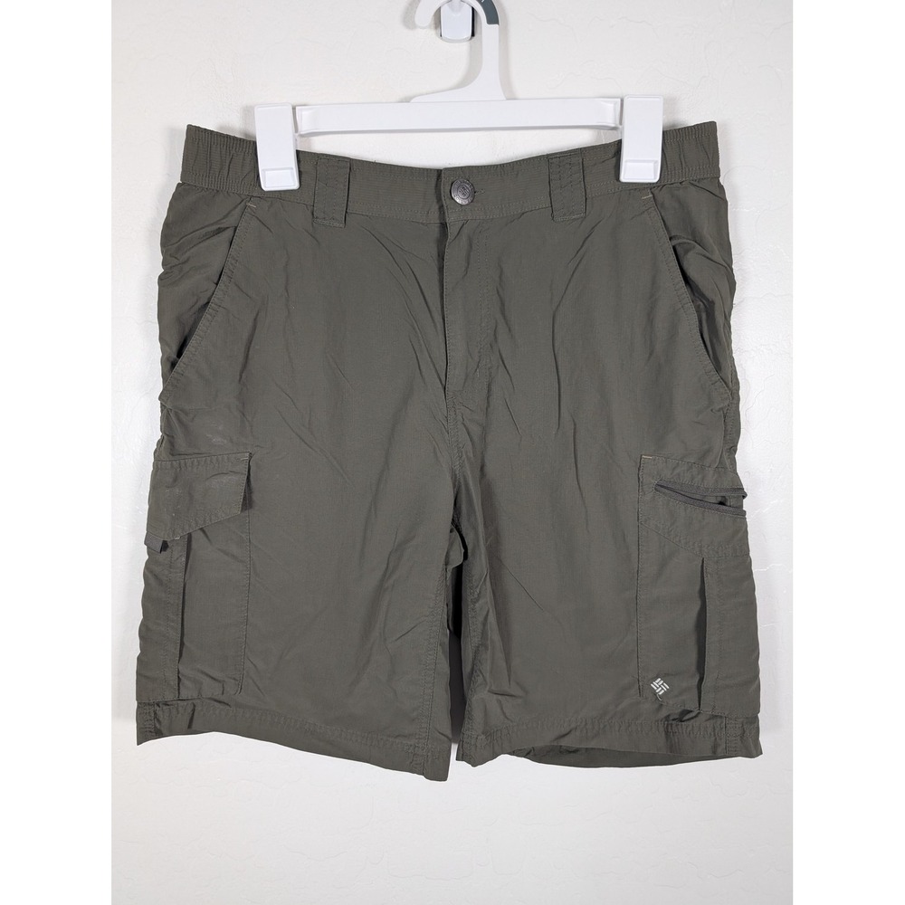 Columbia Shorts Womens 32 Green Omni Shade Cargo Outdoor Hiking Nylon Summer
